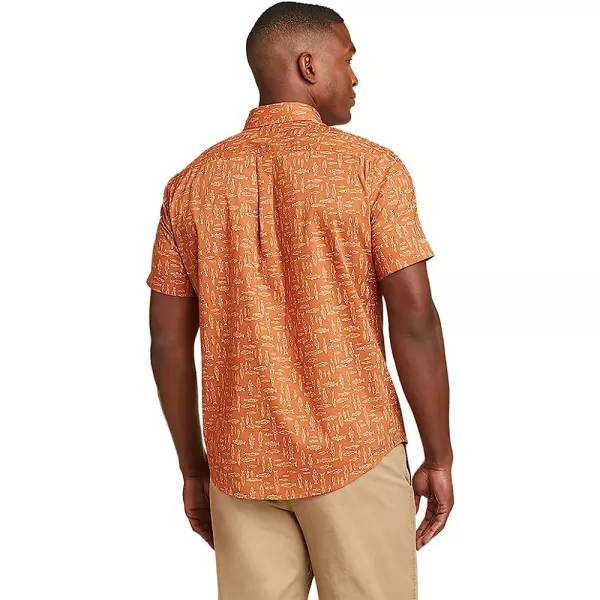 imageEddie Bauer Mens Kingston ShortSleeve Shirt  PatternRegular Amber