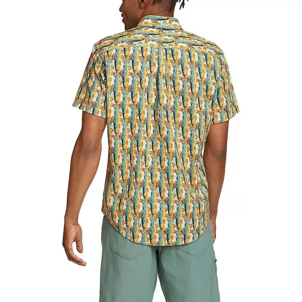 imageEddie Bauer Mens Kingston ShortSleeve Shirt  PatternRegular Bottle Green