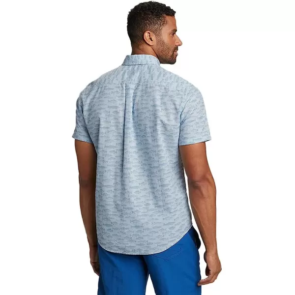 imageEddie Bauer Mens Kingston ShortSleeve Shirt  PatternRegular Lt Chambray