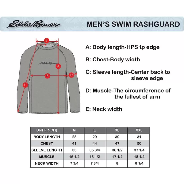 imageEddie Bauer Mens Long Sleeve Rashguard Shirt  UPF 40 Sun Protection  Ideal for Outdoor ActivitiesSlate Blue