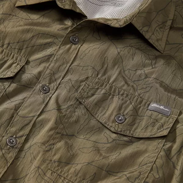 imageEddie Bauer Mens Mountain ShortSleeve Shirt  PrintRegular Evergreen