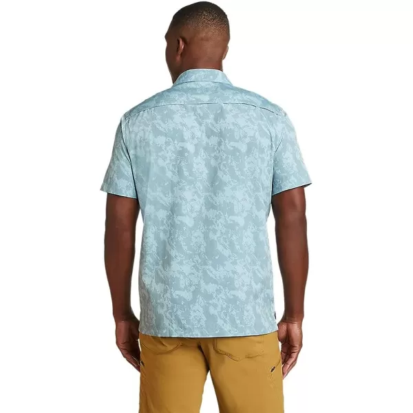 imageEddie Bauer Mens Mountain ShortSleeve Shirt  PrintTall Sea Blue