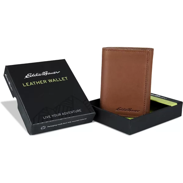 imageEddie Bauer Mens Outdoor Leather Trifold Wallet with 6 Card Slots Brown One SizeEddie Bauer Mens Outdoor Leather Trifold Wallet with 6 Card Slots Brown One Size