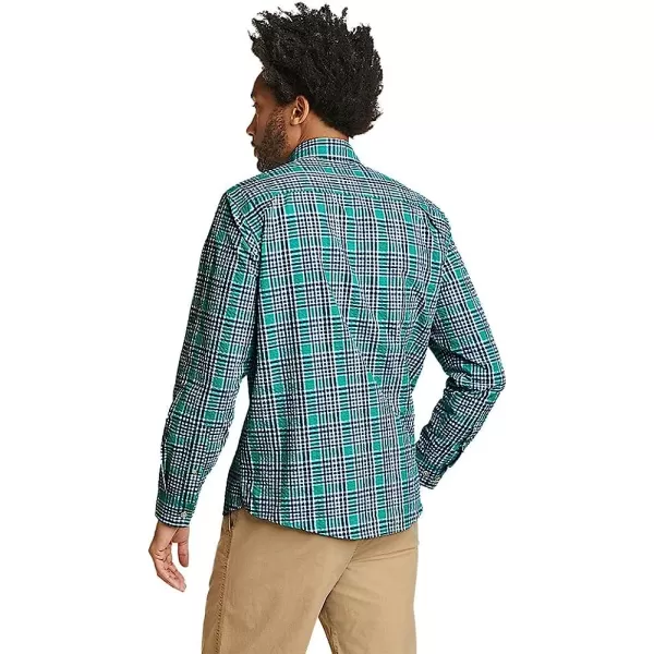 imageEddie Bauer Mens Pack It Seersucker LongSleeve ShirtRegular Turquoise