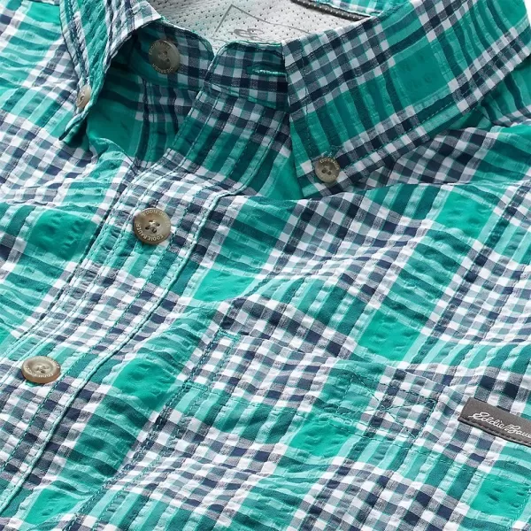 imageEddie Bauer Mens Pack It Seersucker LongSleeve ShirtRegular Turquoise