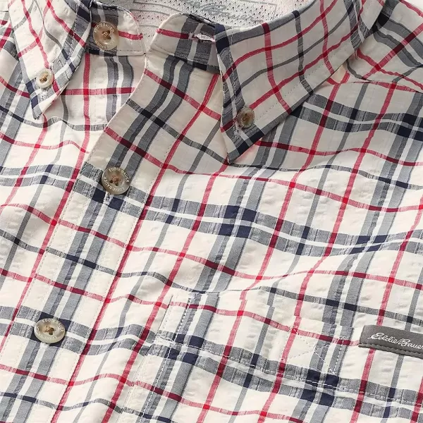 imageEddie Bauer Mens Pack It Seersucker ShortSleeve ShirtRegular Ivory