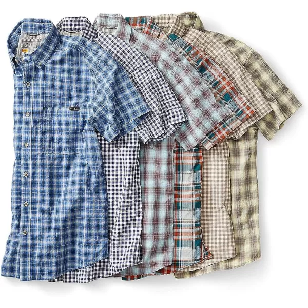 imageEddie Bauer Mens Pack It Seersucker ShortSleeve ShirtRegular Sienna