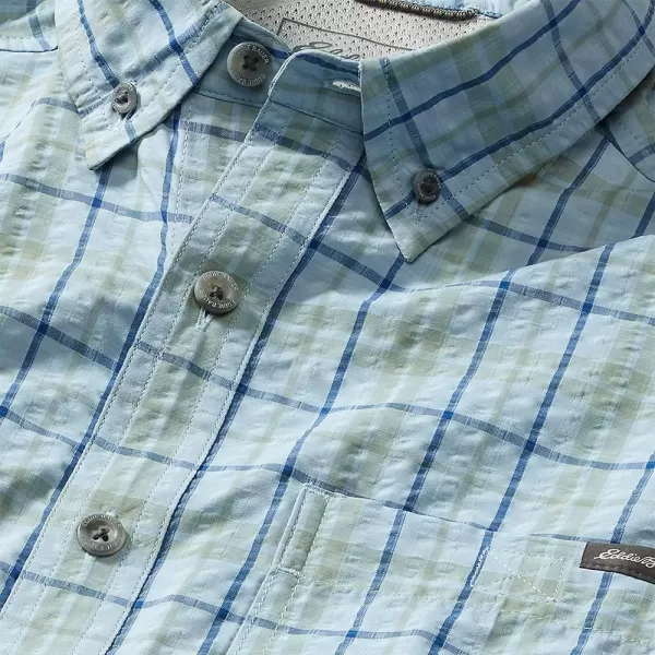 imageEddie Bauer Mens Pack It Seersucker ShortSleeve ShirtRegular Slate Blue