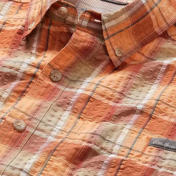 imageEddie Bauer Mens Pack It Seersucker ShortSleeve ShirtRegular Tangelo