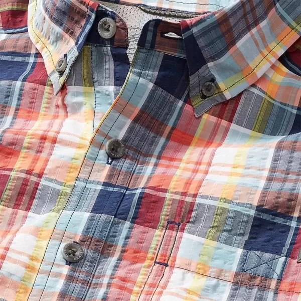 imageEddie Bauer Mens Pack It Seersucker ShortSleeve ShirtTall Red