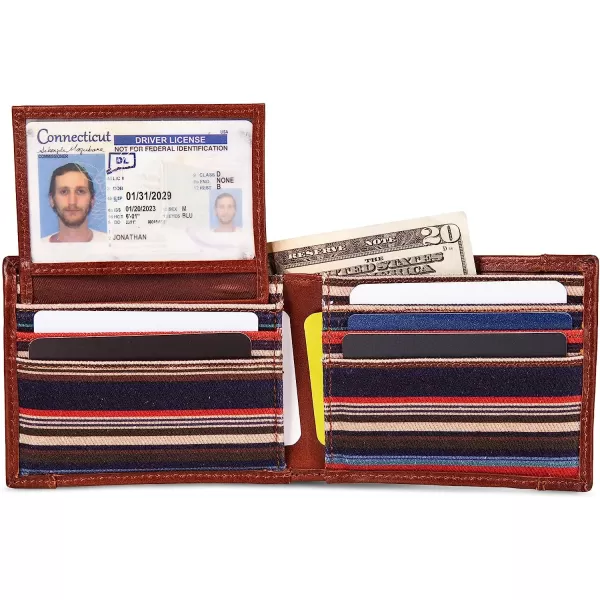 imageEddie Bauer Mens Pioneer Leather and Printed Cotton Canvas Passcase Wallet Multi One SizeEddie Bauer Mens Pioneer Leather and Printed Cotton Canvas Passcase Wallet Multi One Size
