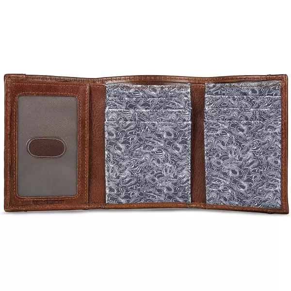 imageEddie Bauer Mens Pioneer Leather and Printed Cotton Canvas Trifold WalletGrey