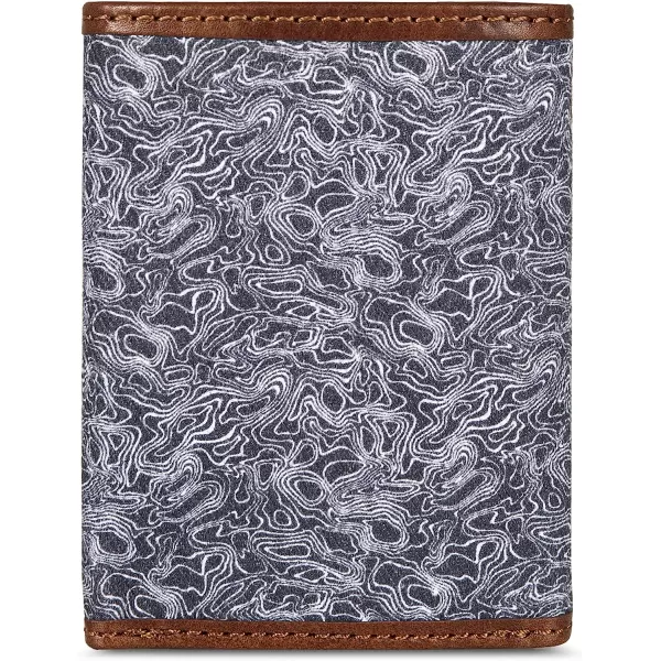 imageEddie Bauer Mens Pioneer Leather and Printed Cotton Canvas Trifold WalletGrey