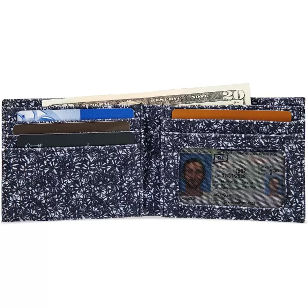 imageEddie Bauer Mens Pioneer Printed Cotton Canvas Bifold WalletBlue