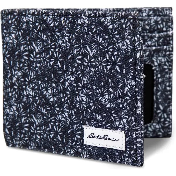imageEddie Bauer Mens Pioneer Printed Cotton Canvas Bifold WalletBlue