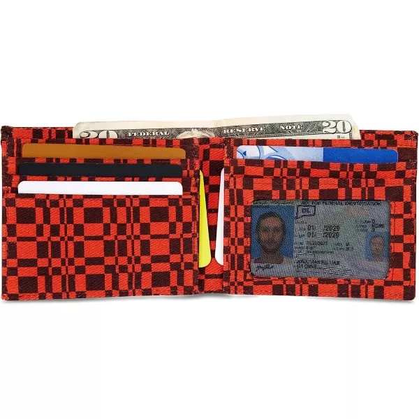 imageEddie Bauer Mens Pioneer Printed Cotton Canvas Bifold WalletRed