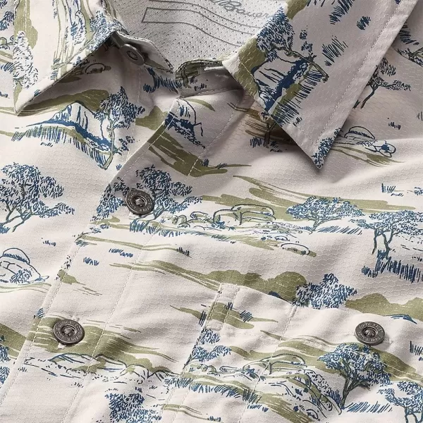 imageEddie Bauer Mens Rainier 20 ShortSleeve Shirt  PrintTall Eucalyptus