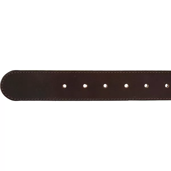 imageEddie Bauer Mens Rugged Leather Belt with Stretch Tab and Sasquatch DesignBrown