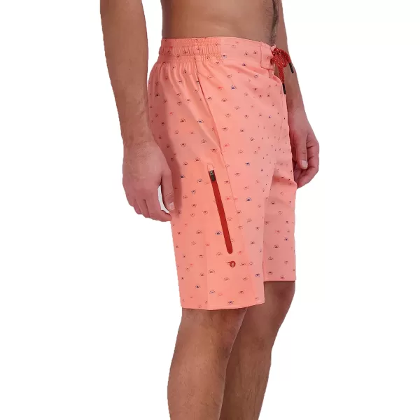 imageEddie Bauer Mens SPF 50 EBoard Swim TrunksCoral Neon