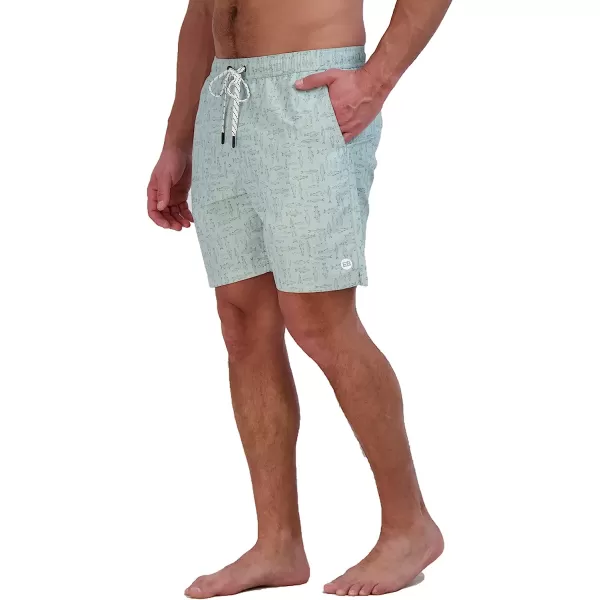 imageEddie Bauer Mens SPF 50 Volley Swim Trunk  Fun Designs Comfortable and Stylish 7 InseamCeladon