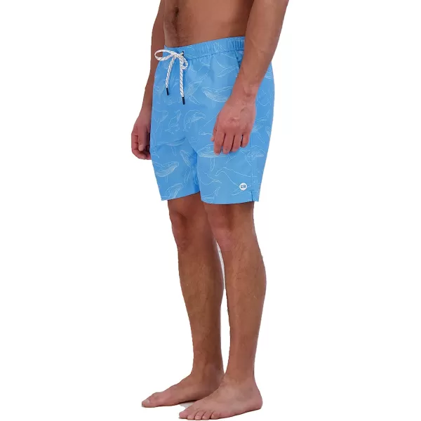 imageEddie Bauer Mens SPF 50 Volley Swim Trunk  Fun Designs Comfortable and Stylish 7 InseamMisty Blue