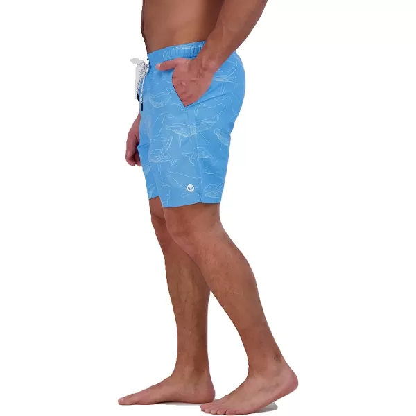 imageEddie Bauer Mens SPF 50 Volley Swim Trunk  Fun Designs Comfortable and Stylish 7 InseamMisty Blue