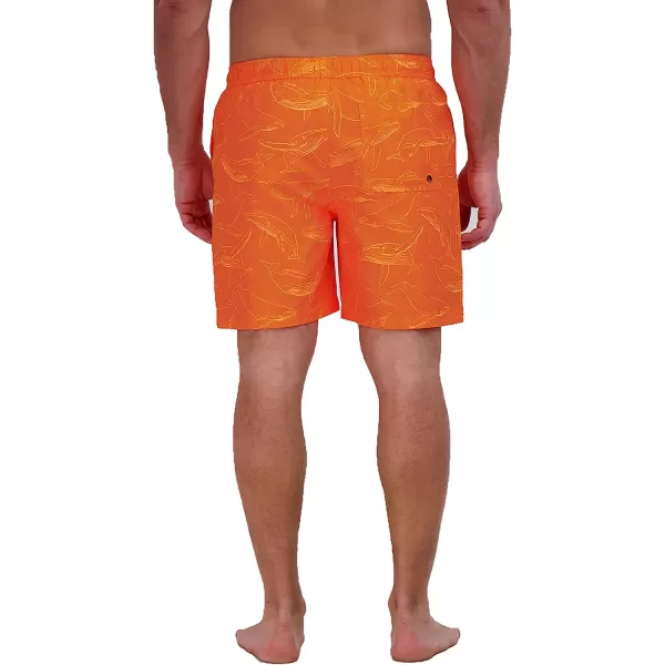 imageEddie Bauer Mens SPF 50 Volley Swim Trunk  Fun Designs Comfortable and Stylish 7 InseamOrange
