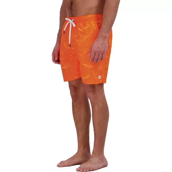 imageEddie Bauer Mens SPF 50 Volley Swim Trunk  Fun Designs Comfortable and Stylish 7 InseamOrange