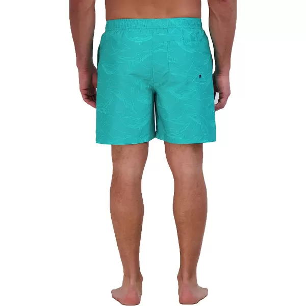 imageEddie Bauer Mens SPF 50 Volley Swim Trunk  Fun Designs Comfortable and Stylish 7 InseamTurquoise Green
