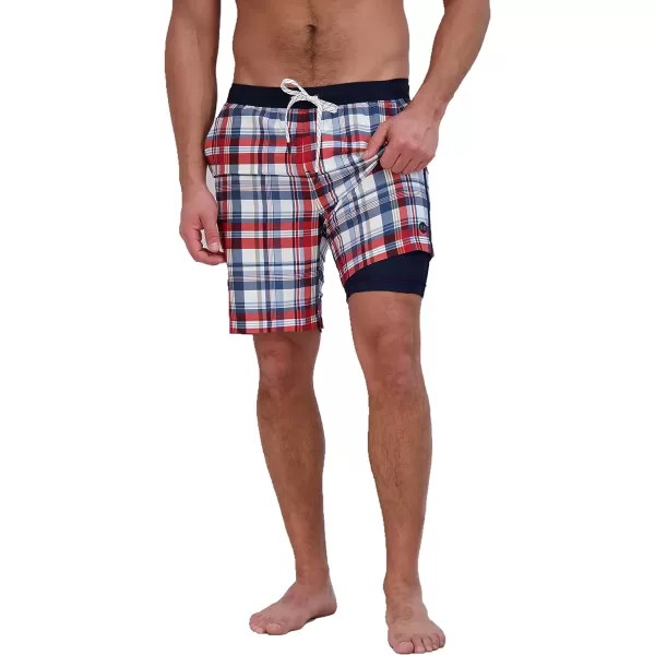 imageEddie Bauer Mens SPF 50 Volley Swim Trunk 8 Inseam Comes with Compression Liner  Ultimate Comfort amp StretchAtlantic