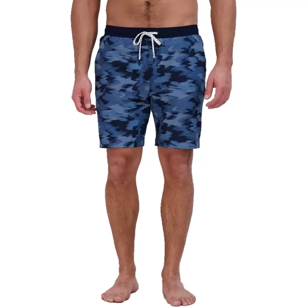 imageEddie Bauer Mens SPF 50 Volley Swim Trunk 8 Inseam Comes with Compression Liner  Ultimate Comfort amp StretchAtlantic Blue