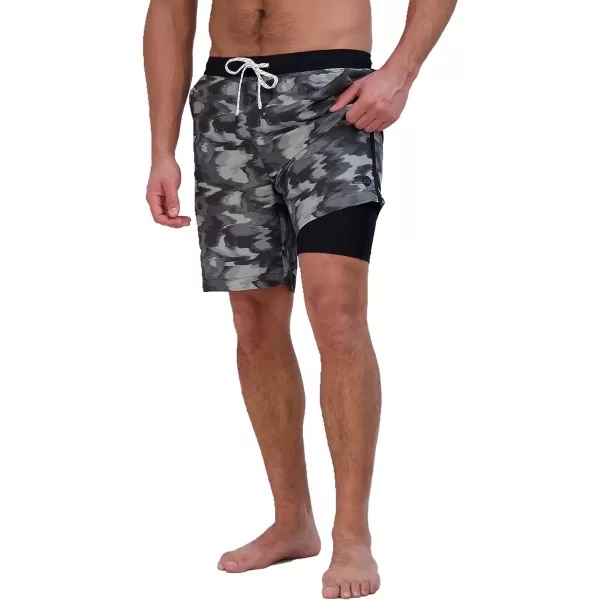 imageEddie Bauer Mens SPF 50 Volley Swim Trunk 8 Inseam Comes with Compression Liner  Ultimate Comfort amp StretchBlack