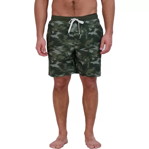 imageEddie Bauer Mens SPF 50 Volley Swim Trunk 8 Inseam Comes with Compression Liner  Ultimate Comfort amp StretchDark Loden
