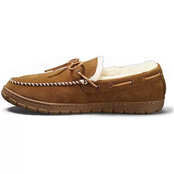 imageEddie Bauer Mens ShearlingLined Moccasin SlipperTan Beige