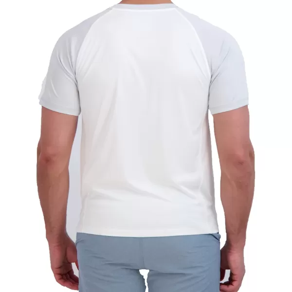 imageEddie Bauer Mens Short Sleeve Colorblock Rashguard Shirt  UPF 40 Sun Protection  Tailored for Outdoor PursuitsCement
