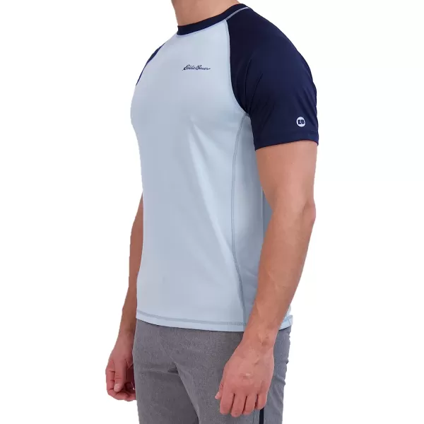 imageEddie Bauer Mens Short Sleeve Colorblock Rashguard Shirt  UPF 40 Sun Protection  Tailored for Outdoor PursuitsSlate Blue