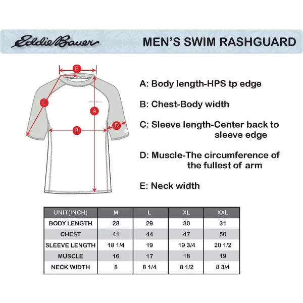 imageEddie Bauer Mens Short Sleeve Colorblock Rashguard Shirt  UPF 40 Sun Protection  Tailored for Outdoor PursuitsSlate Blue