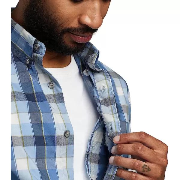 imageEddie Bauer Mens ShortSleeve Voyager Flex ShirtRegular Slate Blue
