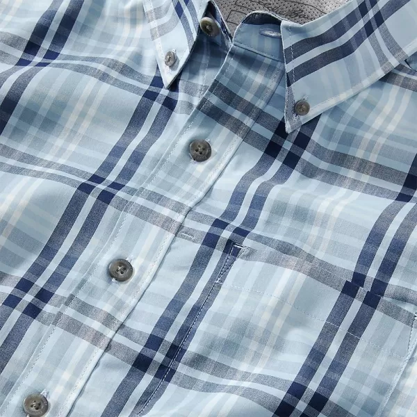 imageEddie Bauer Mens ShortSleeve Voyager Flex ShirtRegular Slate Blue