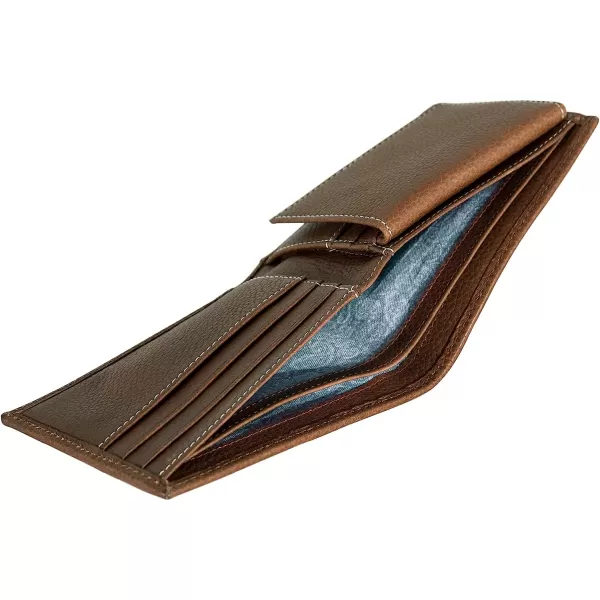 imageEddie Bauer Mens Signature Top Stitch Leather Bifold Passcase Wallet with 6 Card Slots and RFID Protection Tan One SizeEddie Bauer Mens Signature Top Stitch Leather Bifold Passcase Wallet with 6 Card Slots and RFID Protection Tan One Size