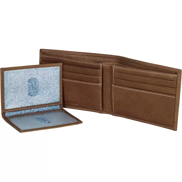 imageEddie Bauer Mens Signature Top Stitch Leather Bifold Passcase Wallet with 6 Card Slots and RFID Protection Tan One SizeEddie Bauer Mens Signature Top Stitch Leather Bifold Passcase Wallet with 6 Card Slots and RFID Protection Tan One Size