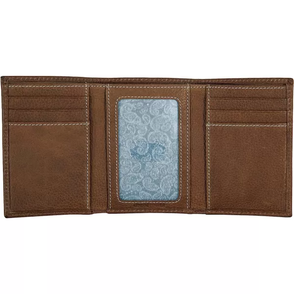 imageEddie Bauer Mens Signature Top Stitch Leather Trifold Wallet with 6 Card Slots and RFID Protection Tan One SizeEddie Bauer Mens Signature Top Stitch Leather Trifold Wallet with 6 Card Slots and RFID Protection Tan One Size