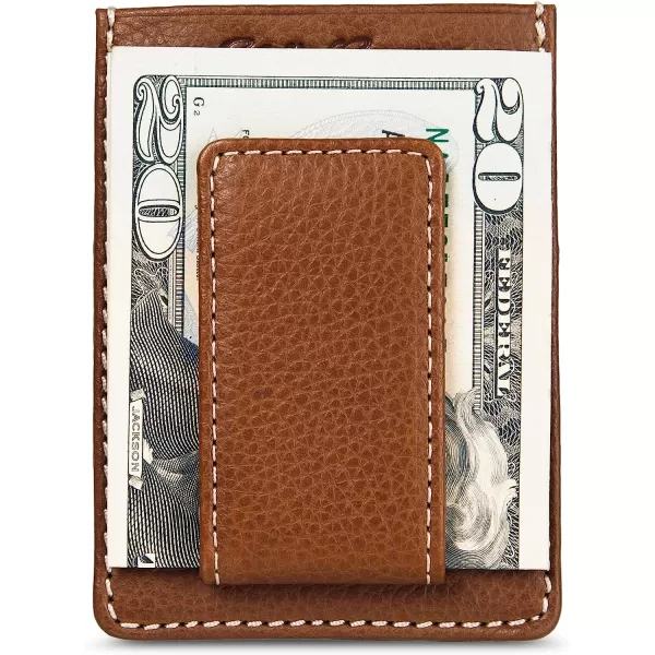 imageEddie Bauer Mens Signature Top Stitch Magnetic Leather Case Wallet with 2 Card Slots and RFID Protection Tan One SizeEddie Bauer Mens Signature Top Stitch Magnetic Leather Case Wallet with 2 Card Slots and RFID Protection Tan One Size