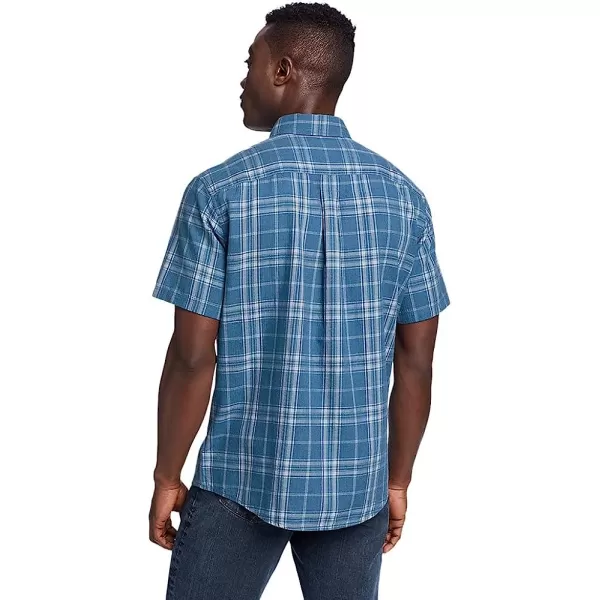 imageEddie Bauer Mens Tidelands ShortSleeve YarnDyed Textured ShirtRegular Htr Creek