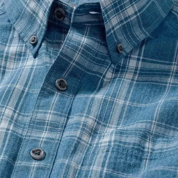 imageEddie Bauer Mens Tidelands ShortSleeve YarnDyed Textured ShirtRegular Htr Creek