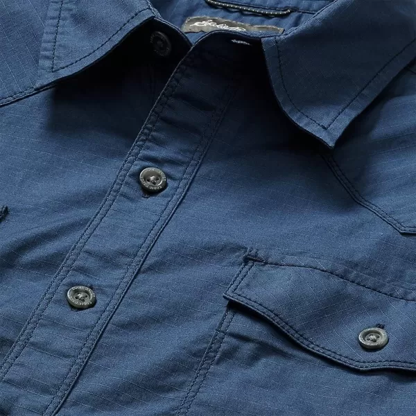 imageEddie Bauer Mens Timber Edge Ripstop ShortSleeve ShirtTall Dusted Indigo