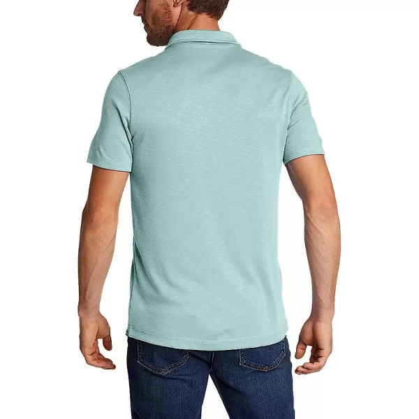 imageEddie Bauer Mens Traverse ShortSleeve Polo ShirtRegular Sea Blue