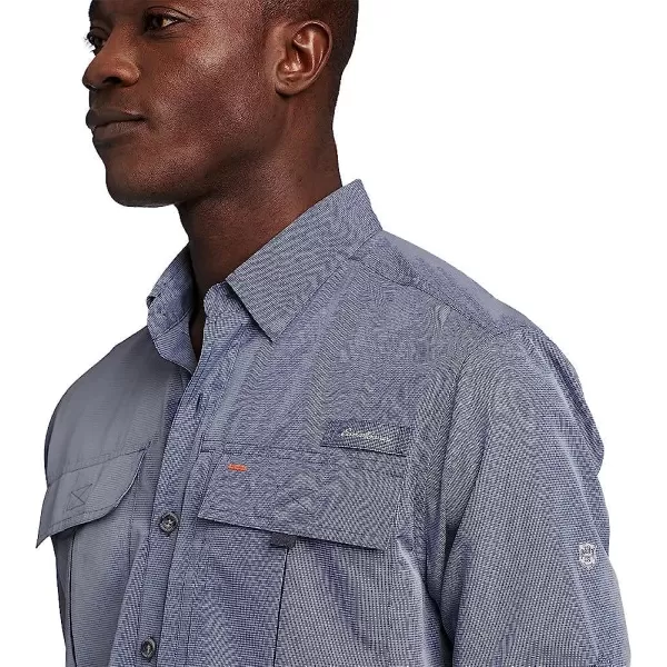 imageEddie Bauer Mens UPF Guide 20 LongSleeve ShirtTall Lt Gray