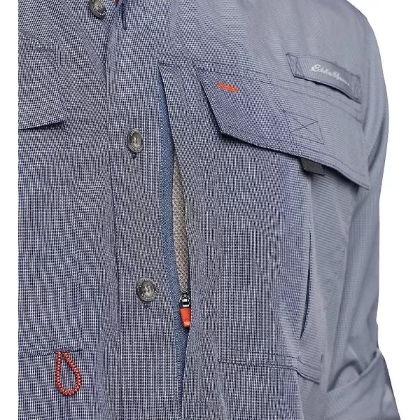 imageEddie Bauer Mens UPF Guide 20 LongSleeve ShirtTall Lt Gray