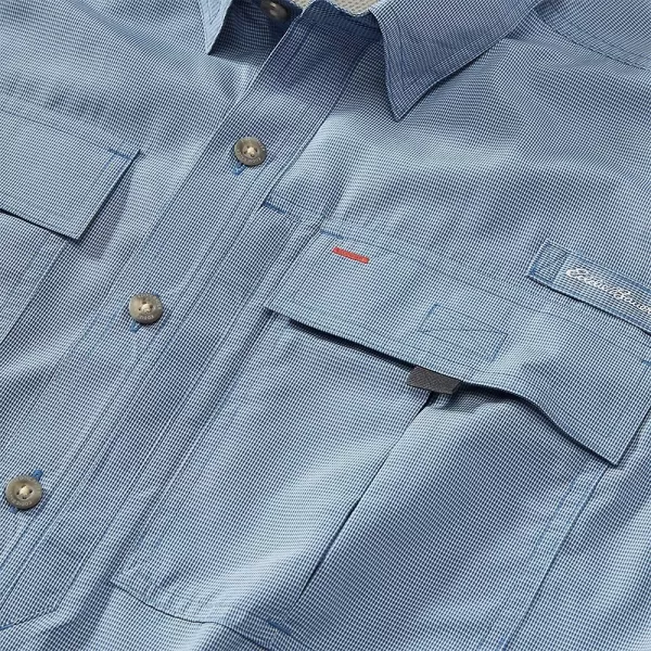 imageEddie Bauer Mens UPF Guide 20 ShortSleeve ShirtDeep Sky
